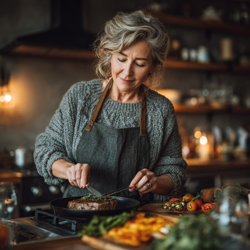 Літня людина з корзиною свіжих овочів та фруктів